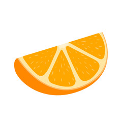 Fresh fruit sliced citrus orange cartoon vector isolated illustration