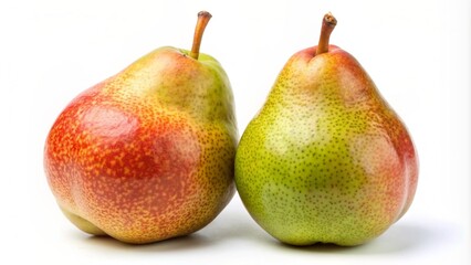 Two pears on a white background