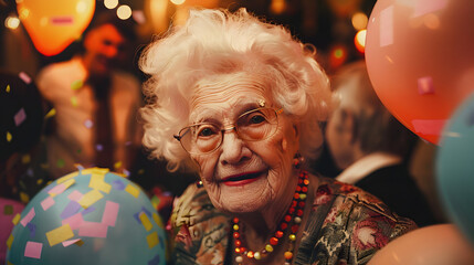Old woman at a party