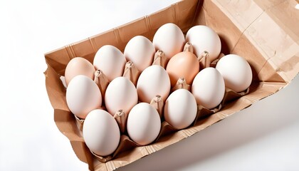 Fresh white chicken eggs