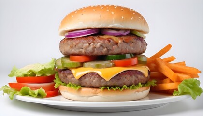 meat burger with vegetables