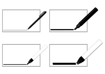 黒いマーカーでアンダーラインを引いたフレームセット