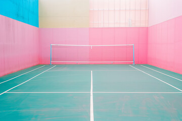 Vintage Retro Racketball Tennis Court 