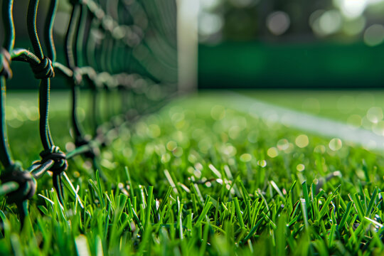 Closeup of grass tennis court 