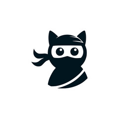 ninja cat spy logo vector illustration template design © katsumatakun