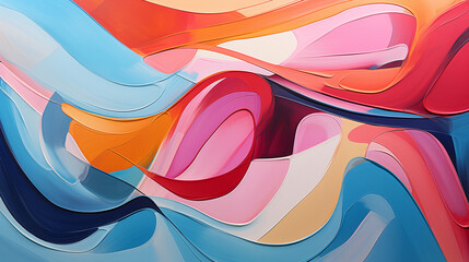 Colorful Painting wave abstract with blue orange tones. Beautiful Wallpaper Background 