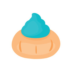 Iced Gem Biscuit Icon Traditional Snack Food Vector Illustration