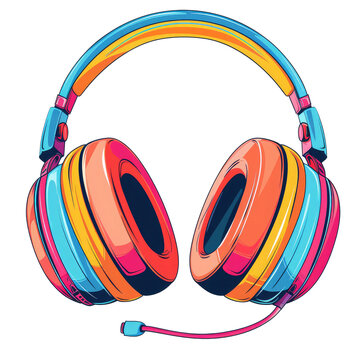 recommend clip art: colorful simple cartoon headphones