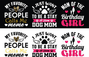 Mother's Day Typography Bundle T-shirt design. Mom Bundle T shirt.