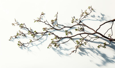 Fototapeta premium Dappled Shadows: Leaf Patterns Cast on Pristine Walls, A Nature-Inspired Mockup for Organic Designs