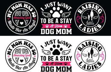 Obraz premium Mother's Day Typography Bundle T-shirt design. Mom Bundle T shirt.