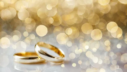 Foto op Canvas wedding symbols two golden weading rings © Viktorija