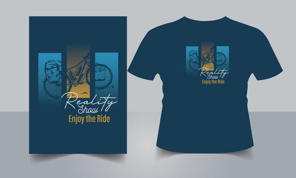 Enjoy the ride & Reality Show cycle T-Shirt Mockup PRINT VECTOR