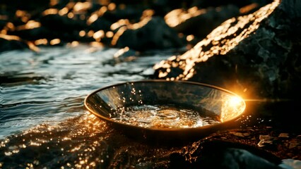 River's Gleaming Treasure: Gold Pan Adventure