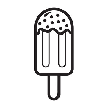 recommend clip art: Melting popsicle line art Vector on a white background