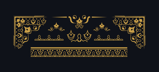 Vintage collection element floral ornament design illustration