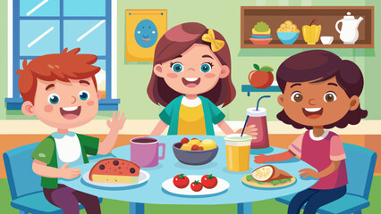 a-vector-illustration-of-happy-kids-eating-healthy