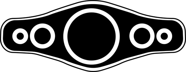 Boxing or wrestling championship belt with line art vector icon symbol for sports apps and websites, kickboxing tournament winner vector design, isolated on transparent background..