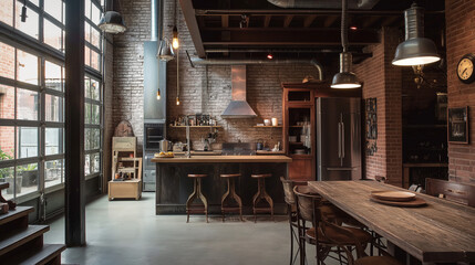 Industrial Interiors rugged beauty of industrial interiors with exposed brick walls, metal beams,...