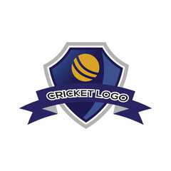 Cricket Logo or football club sign Badge. Cricket logo with shield background vector design. Vector illustration