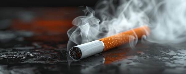 health approaches with an e-cigarette and traditional cigarette amidst swirling smoke, reflecting choices and habits - obrazy, fototapety, plakaty
