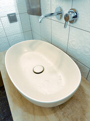 White sink in the restroom