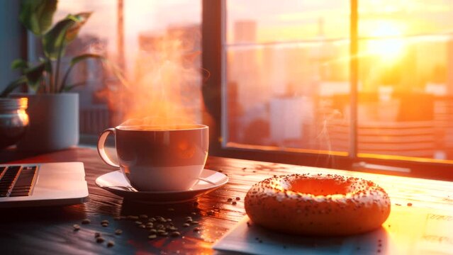 Morning Brew: Hot Coffee and Bagel Combo