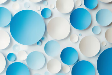 Geometric white and blue circle shape pattern, Abstract 3d background design