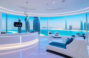 Modern office of a luxury real estate developer in the UAE, virtual tour