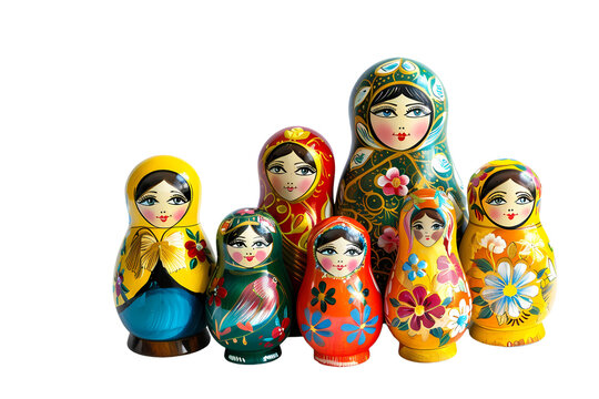 russian nesting doll isolated isolated on white background