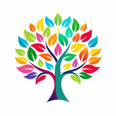 beautiful-color-tree-logo-on-white-background
