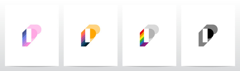 Spectrum Prism Color Letter Initial Logo Design P