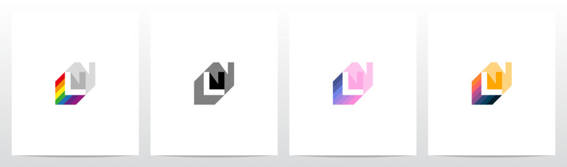 Spectrum Prism Color Letter Initial Logo Design N