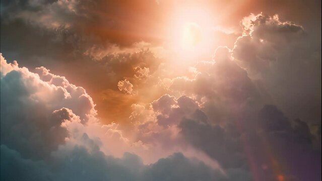 sunlight penetrates the clouds