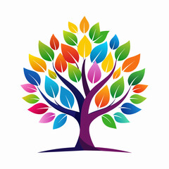 beautiful-color-tree-logo-on-white-background