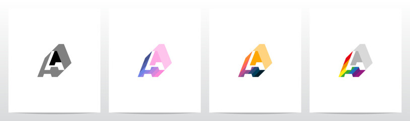 Spectrum Prism Color Letter Initial Logo Design A