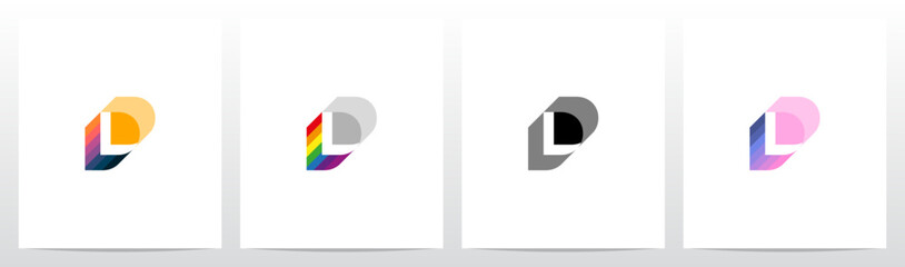 Spectrum Prism Color Letter Initial Logo Design D
