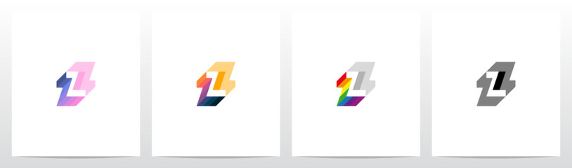 Spectrum Prism Color Letter Initial Logo Design Z