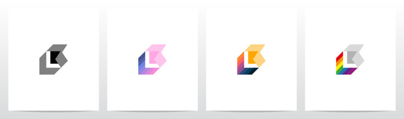 Spectrum Prism Color Letter Initial Logo Design K