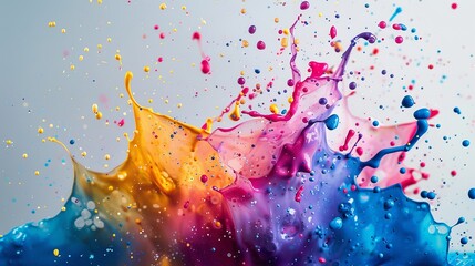 A lively arrangement of paint splashes forming an elegant square outline - obrazy, fototapety, plakaty