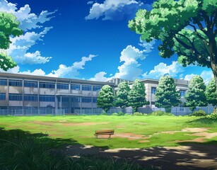 Anime School Background