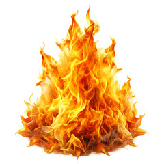 Bright and dynamic fire flames, cut out