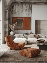 Magazine-quality visuals showcasing the artful arrangement of furniture and decor in a contemporary living space.