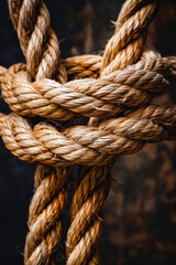 Fototapeta na wymiar Close up of rope with knots.