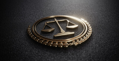 Golden Scales of Justice: Symbolizing Law and Order. Legal System concept - 785942927