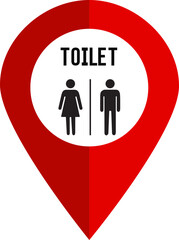 map pin point location icon, toilet sign icon