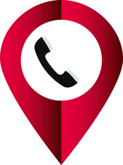 map pin point location icon, phone sign icon