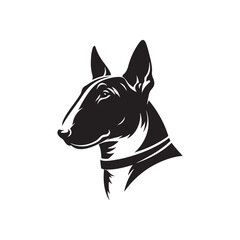 Black Vector Silhouette of a Bull Terrier, Emblem of Loyalty and Strength- Black Bull Terrier vector