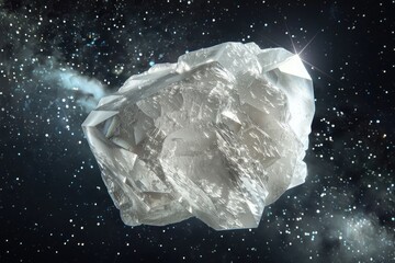 Obraz premium Beautiful white emerald stone in space