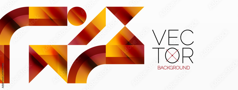 Aufkleber Vec Tor company logo design combines bold geometric shapes like rectangles and triangles with a modern font and vibrant amber, magenta tints for a striking graphic art pattern